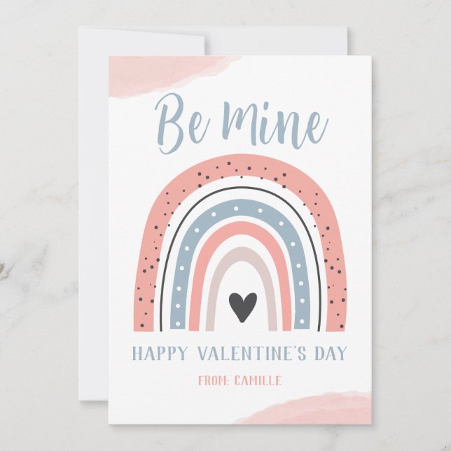 Boho Rainbow Valentiness Card Julkort (Framsida)