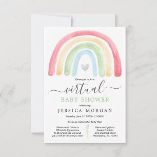 Boho Rainbow Virtuell Baby Shower-inbjudan Inbjudningar