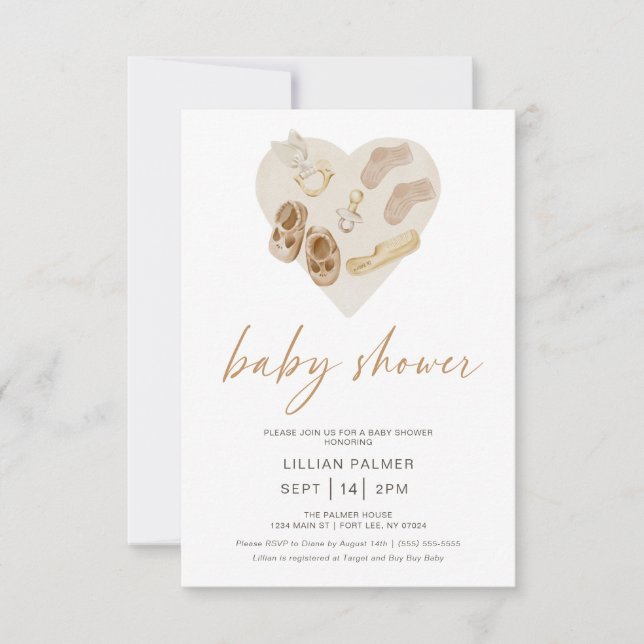 Boho Rainbow Watercolor Baby Shower-inbjudan Inbjudningar (Framsida)