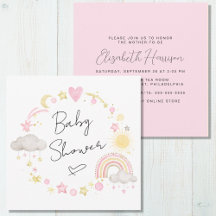 Boho Rainbow Watercolor Flicka Shower