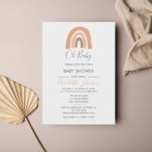 Boho Rainbow Watercolor Girl Baby Shower