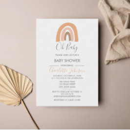 Boho Rainbow Watercolor Girl Baby Shower Inbjudningar