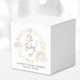 Boho Rainbow Watercolor Girl Baby Shower Presentaskar