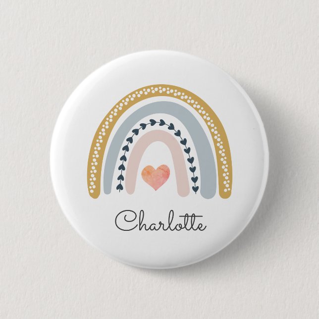 Boho Rainbow Watercolor Nursery Knapp (Framsida)