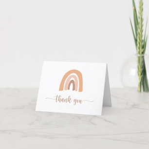 Boho Rainbow Watercolor Rosa Neutralt Tack Kort