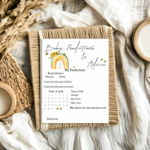 Boho Rainbow with Sunwers Baby Predictions Game