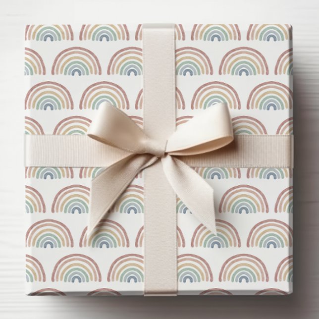 Boho Rainbow Wrapping Papper Presentpapper (Colorful Boho Rainbow Wrapping Paper by Painted Paperie
)