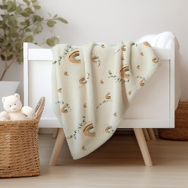Boho rainbows eucalyptus plantskoledusch fleecefilt