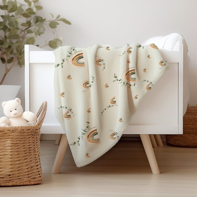 Boho rainbows eucalyptus plantskoledusch fleecefilt (Skapare uppladdad)
