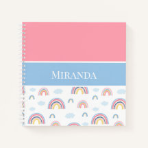 Boho Rainbows Rosa Blue Your Name Typography