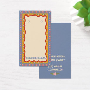 Boho Ram Earring Necklace Jewelry Visning Card Visitkort