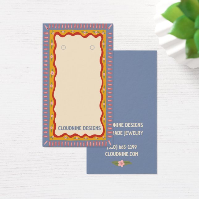 Boho Ram Earring Necklace Jewelry Visning Card Visitkort (Skivbord)