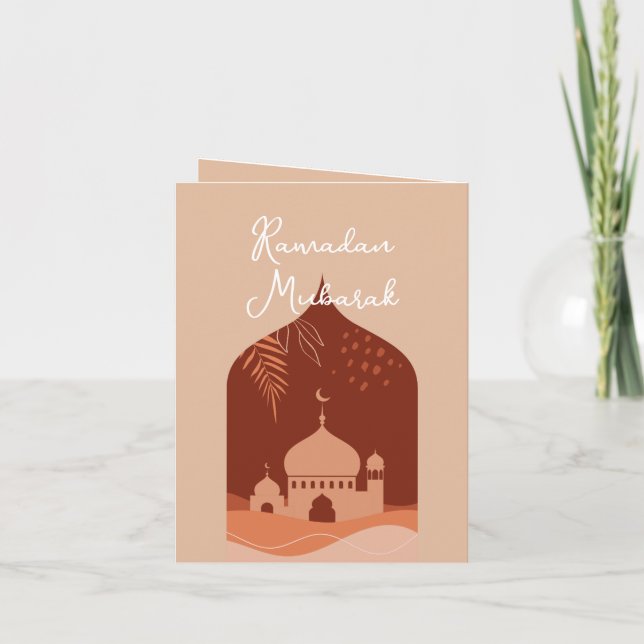 Boho Ramadan Mubarak Card Inbjudan (Baksida)