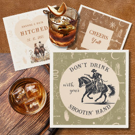 Boho Ranch Bröllop Cowboy Papper Cocktail Napkin Pappersservett