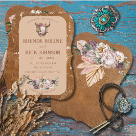 Boho Ranch Desert Tan Wedding bjudande Inbjudningar