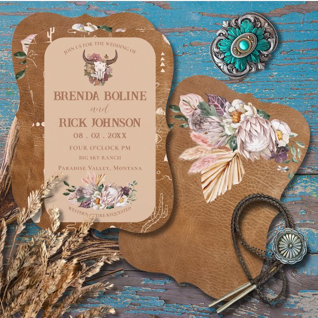 Boho Ranch Desert Tan Wedding bjudande Inbjudningar (Skapare uppladdad)
