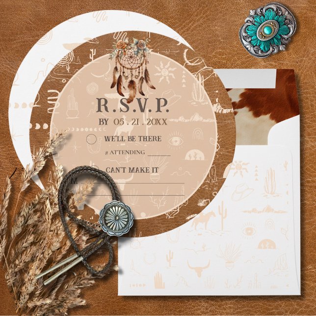 Boho Ranch Vilda western Desert Tan Response OSA k Inbjudningar (Skapare uppladdad)
