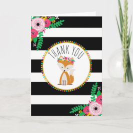 Boho Rand Fox Baby Shower Tack Kort
