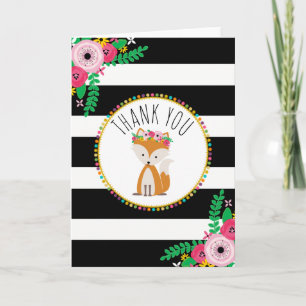 Boho Rand Fox Baby Shower Tack Kort
