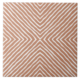 Boho Rand Mönster (Terracotta och White) Kakelplatta