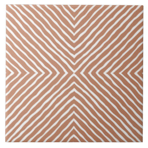 Boho Rand Mönster (Terracotta och White) Kakelplatta