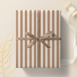Boho-randig randig neutral minimalistisk jordtoner presentpapper
