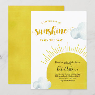 Boho Ray of Sunshine Baby Shower-inbjudan Inbjudningar