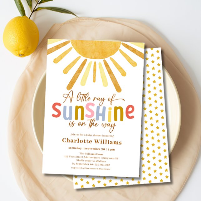 Boho Ray of Sunshine Baby Shower Inbjudningar (Skapare uppladdad)