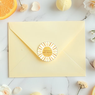 Boho Ray of Sunshine Baby Shower Runt Klistermärke