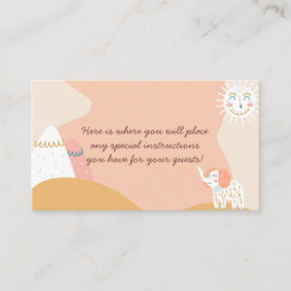 Boho Ray of Sunshine Elephant Muted Baby Shower Tilläggskort