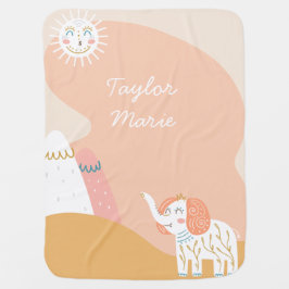 Boho Ray of Sunshine Elephant Nursery Namn Bebisfilt