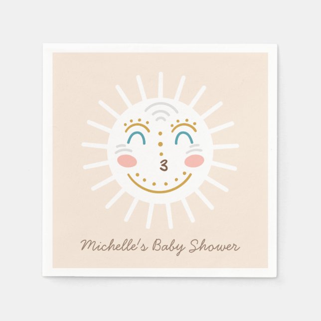 Boho Ray of Sunshine med text Pappersservett (Framsidan)