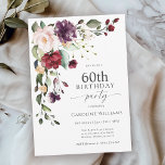 Boho Red and Lila Blommigt 60:e Födelsedagsfesten Inbjudningar<br><div class="desc">Fira en 60-årsdag i vacker boho stil med den attraktiva vattenfärgen blommigt födelsedagsfest inbjudan. Den har en underbar hörnbukett i snyggtens färg, där man kombinerar burgundröd, rosa, plommonlila och persika med lövgieneri som är spridd över hela blommigten. Det är ett fantastiskt val för firande från mitten av sommaren, att falla...</div>