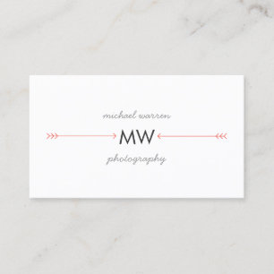 Boho Red Arrows Monogram Logotyp Visitkort