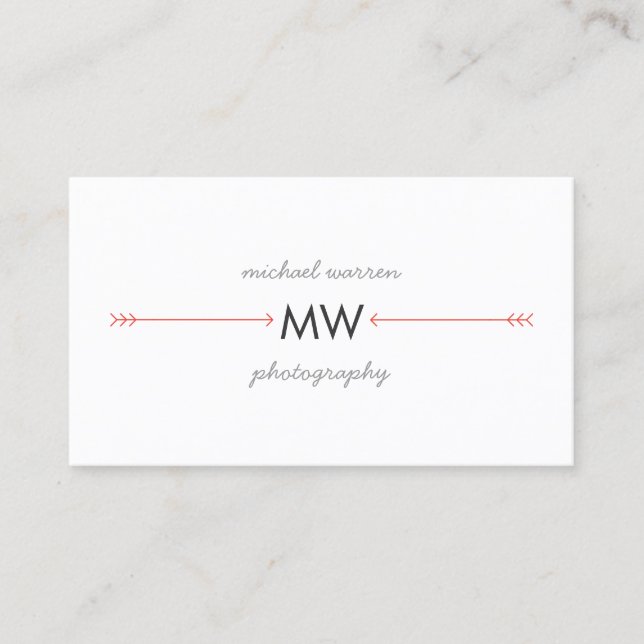 Boho Red Arrows Monogram Logotyp Visitkort (Framsida)