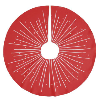 Boho Red Burst Julgransmatta Borstad Polyester