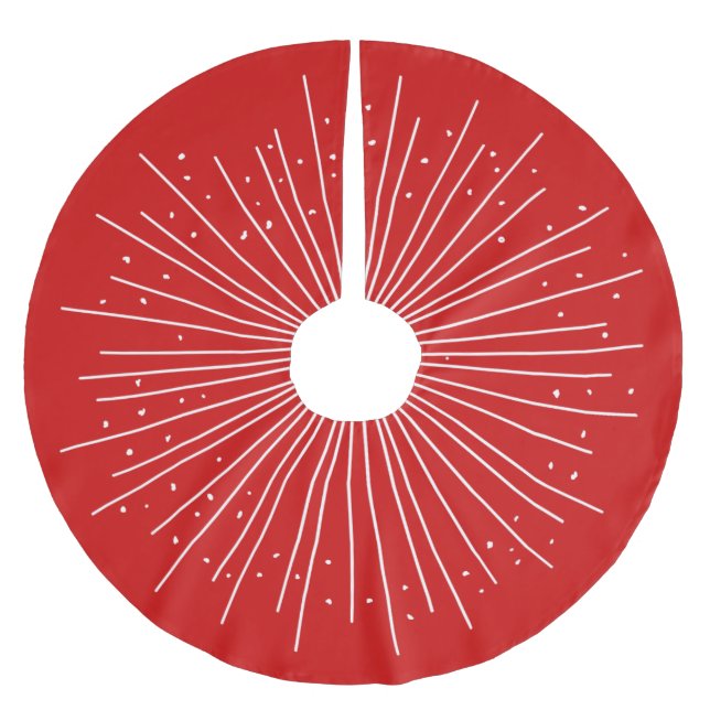 Boho Red Burst Julgransmatta Borstad Polyester (Framsidan)