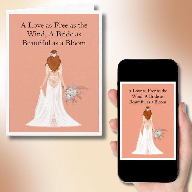 Boho Red Hair Bride Möhippa Grattiss Kort (Skapare uppladdad)