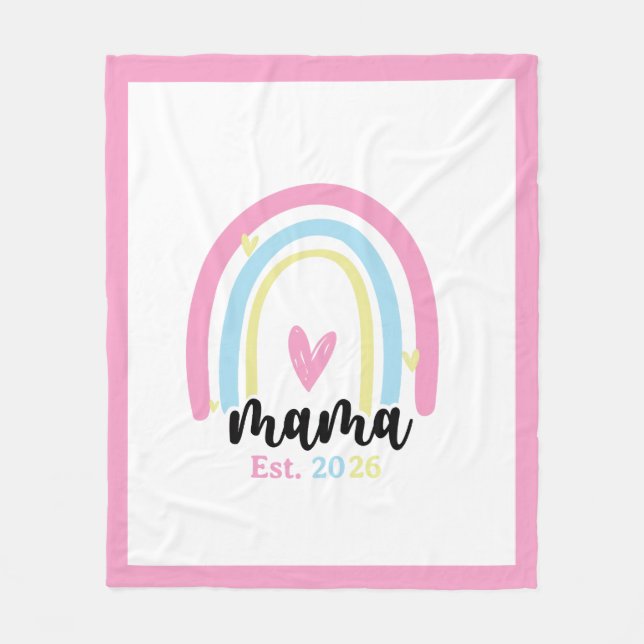 Boho Regnbåge Anpassad Mamma Grundad År Minnessak Fleecefilt (Framsidan)