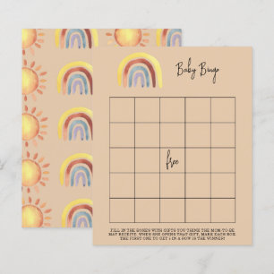Boho regnbåge Baby shower bingo spel
