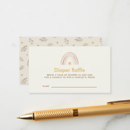 Boho regnbåge baby shower blöja lotteri tilläggskort