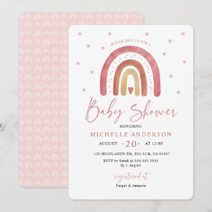 Boho regnbåge baby shower inbjudan