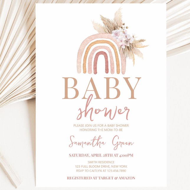 Boho regnbåge baby shower inbjudningar (Skapare uppladdad)