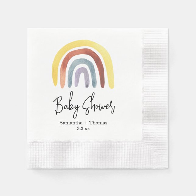 Boho regnbåge baby shower pappersservett (Framsidan)