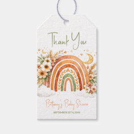 Boho regnbåge Baby Shower Tacksamhetskort Presentetikett