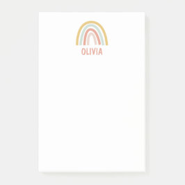 Boho regnbåge barn personlig post-it block