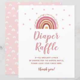 Boho regnbåge blöja lotteri baby shower spel skylt
