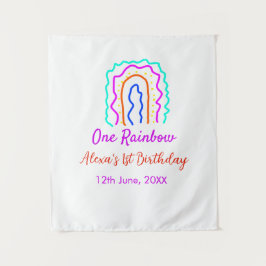 Boho regnbåge ett födelsedag barn ljus retro djärv