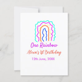 Boho regnbåge ett födelsedag barn ljus retro djärv vykort