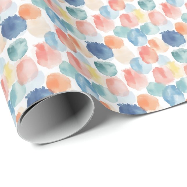 Boho regnbåge färgsprut på vit presentpapper (Rullad Hörn)